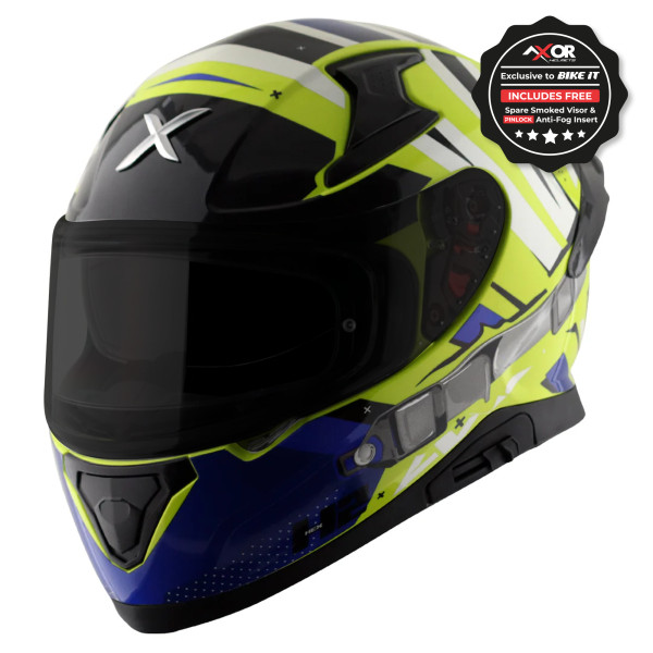 Axor Axor apex full face helmet - hex-2 neon yellow blue gloss - xx-large